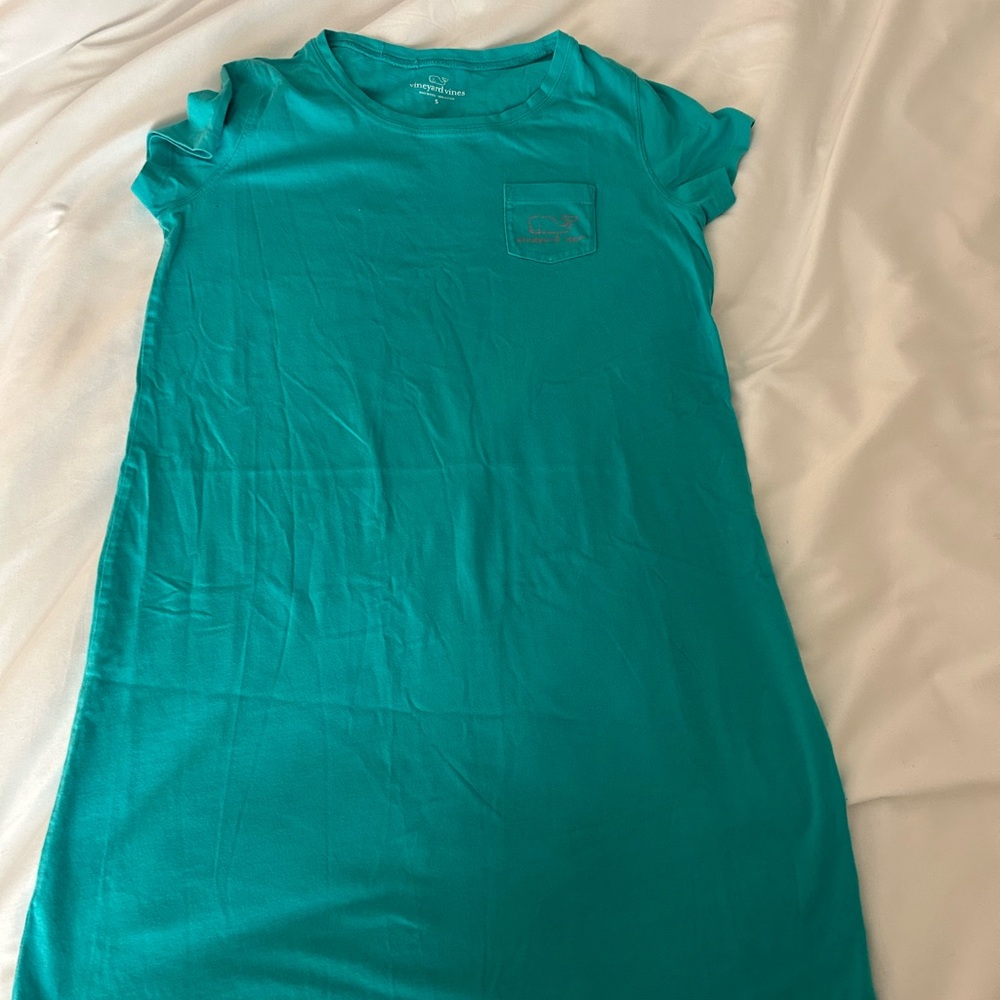 Vineyard Vines- Teal Short Sleeve Dress- size small